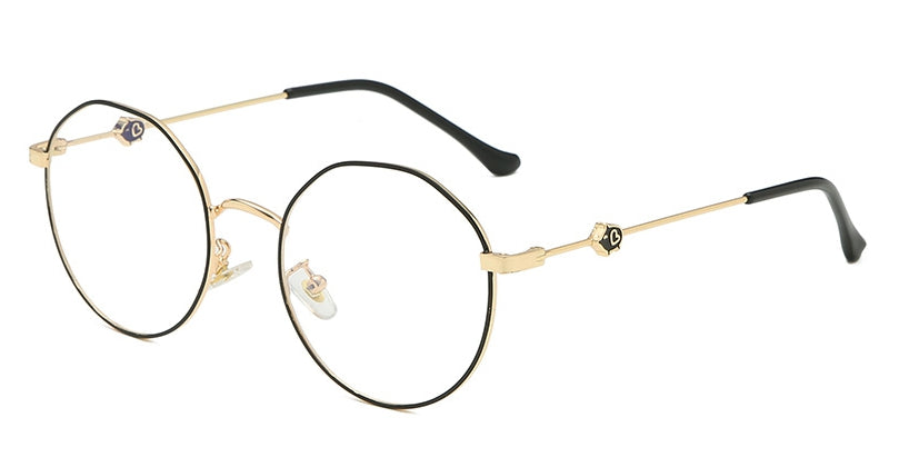 47175 Retro Round Metal Glasses Frame Women Optician Cute Small Pig Computer Glasses