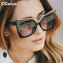 Load image into Gallery viewer, 47253 Retro Big Frame Cat Eye Square Sunglasses Women Shades Uv400 Vintage Glasses