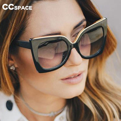 47253 Retro Big Frame Cat Eye Square Sunglasses Women Shades Uv400 Vintage Glasses