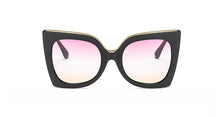 Load image into Gallery viewer, 47253 Retro Big Frame Cat Eye Square Sunglasses Women Shades Uv400 Vintage Glasses