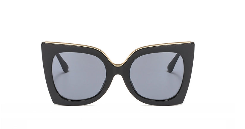 47253 Retro Big Frame Cat Eye Square Sunglasses Women Shades Uv400 Vintage Glasses