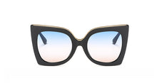 Load image into Gallery viewer, 47253 Retro Big Frame Cat Eye Square Sunglasses Women Shades Uv400 Vintage Glasses