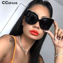 Load image into Gallery viewer, 47253 Retro Big Frame Cat Eye Square Sunglasses Women Shades Uv400 Vintage Glasses