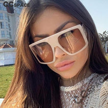 Load image into Gallery viewer, 47254 Oversized Square Sunglasses Men Women Shades UV400 Vintage Glasses