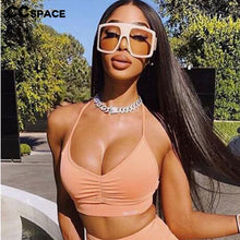 Load image into Gallery viewer, 47254 Oversized Square Sunglasses Men Women Shades UV400 Vintage Glasses