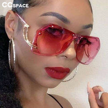 Load image into Gallery viewer, 47259 Oversizec Rimless Rivet Personality Sunglasses Men Women Shades Uv400 Vintage Glasses