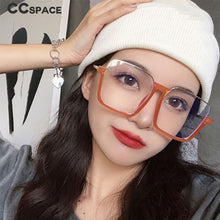 Load image into Gallery viewer, 47308 Square Half Frame Oversized Anti Blue Light Glasses Frame Men Women UV400 Eyeglasses