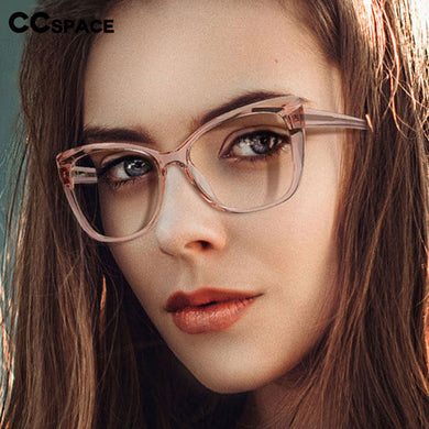 47315 Cat Eye Plastic titanium Anti Blue Glasses Frames Men Women Optical Computer Glasses UV400