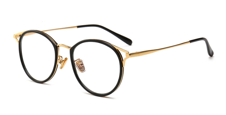 47321 Plastic Titanium Glasses Frames Cat Eye Round Ultralight Men Women Optical Computer Glasses