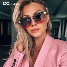 Load image into Gallery viewer, 47391 Square Rimless  Sunglasses Brand Designer Men Women Shades Uv400 Vintage Glasses