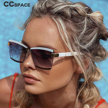 Load image into Gallery viewer, 47391 Square Rimless  Sunglasses Brand Designer Men Women Shades Uv400 Vintage Glasses
