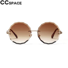 Load image into Gallery viewer, 47407  Round Rimless Sunglasses Women Diamond Cut Shades CCSPACE Vintage Brand Glasses Designer Oculos UV400