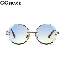 Load image into Gallery viewer, 47407  Round Rimless Sunglasses Women Diamond Cut Shades CCSPACE Vintage Brand Glasses Designer Oculos UV400