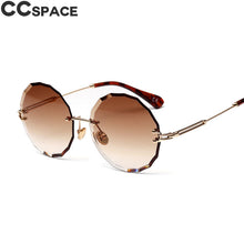 Load image into Gallery viewer, 47407  Round Rimless Sunglasses Women Diamond Cut Shades CCSPACE Vintage Brand Glasses Designer Oculos UV400