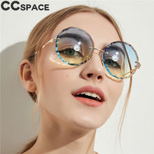 Load image into Gallery viewer, 47407  Round Rimless Sunglasses Women Diamond Cut Shades CCSPACE Vintage Brand Glasses Designer Oculos UV400