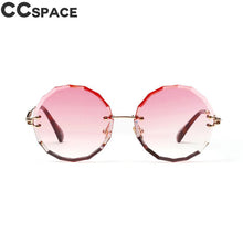 Load image into Gallery viewer, 47407  Round Rimless Sunglasses Women Diamond Cut Shades CCSPACE Vintage Brand Glasses Designer Oculos UV400