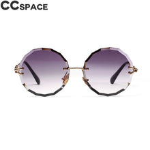 Load image into Gallery viewer, 47407  Round Rimless Sunglasses Women Diamond Cut Shades CCSPACE Vintage Brand Glasses Designer Oculos UV400