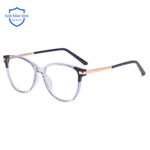 Carica l&#39;immagine nel visualizzatore di Gallery, 47423 TR90 Gamba a Molla Anti Luce Blu Trasparente Montature per occhiali Splice Glasses Occhiali da vista per computer da donna 