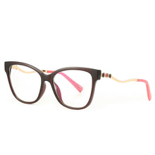Load image into Gallery viewer, 47465 Tr90 Cat Eye Anti Blue Light Women Optical Glasses Frames Stripe Leg Computer Eyeglasses