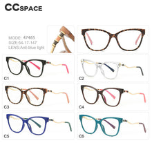 Load image into Gallery viewer, 47465 Tr90 Cat Eye Anti Blue Light Women Optical Glasses Frames Stripe Leg Computer Eyeglasses