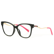Load image into Gallery viewer, 47465 Tr90 Cat Eye Anti Blue Light Women Optical Glasses Frames Stripe Leg Computer Eyeglasses