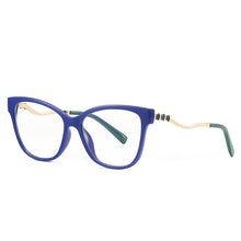 Load image into Gallery viewer, 47465 Tr90 Cat Eye Anti Blue Light Women Optical Glasses Frames Stripe Leg Computer Eyeglasses