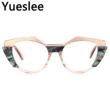 Load image into Gallery viewer, 47469  Women Blue Pink Tortoise Yellow Gray Small Size Acetate Cat Eye Glasses Frame