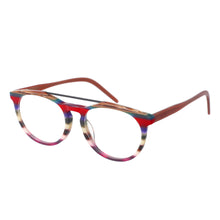 Load image into Gallery viewer, 47493 Round Retro Acetate Frames Stripe Splicing Men Women Computer Glasses