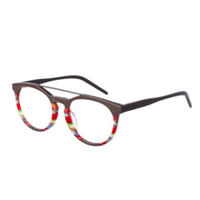 Load image into Gallery viewer, 47493 Round Retro Acetate Frames Stripe Splicing Men Women Computer Glasses