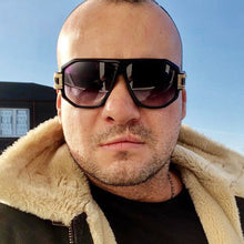 Load image into Gallery viewer, 47624 Big Frame Retro Sunglasses Men Women Square Shades UV400 Vintage Glasses