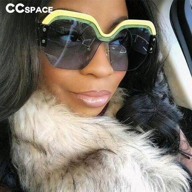 47786 Square Sunglasses Women Half Frame Shades UV400 Vintage Brand Glasses Designer