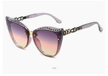 Load image into Gallery viewer, 47932 Retro Cat Eye  Diamond Sunglasses Men Women Shades UV400 Vintage Glasses