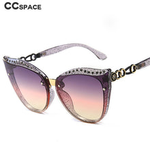 Load image into Gallery viewer, 47932 Retro Cat Eye  Diamond Sunglasses Men Women Shades UV400 Vintage Glasses