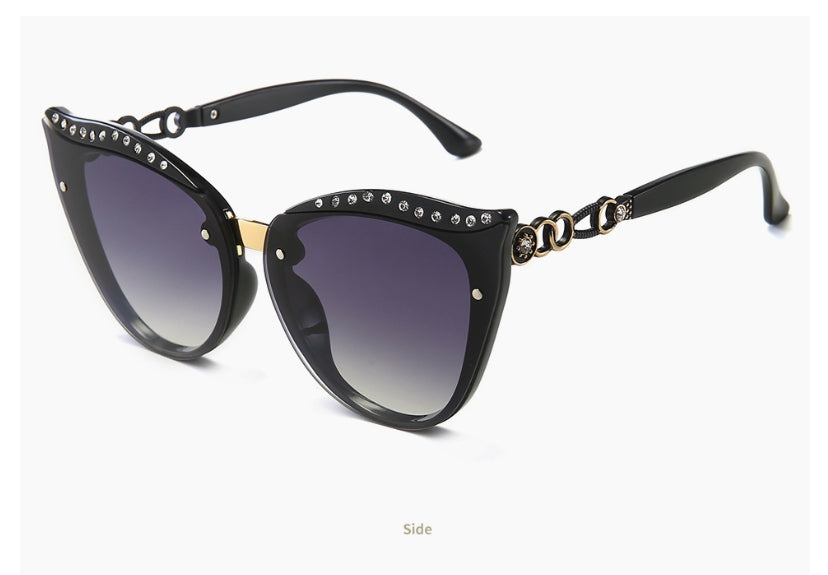 47932 Retro Cat Eye  Diamond Sunglasses Men Women Shades UV400 Vintage Glasses