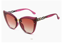 Load image into Gallery viewer, 47932 Retro Cat Eye  Diamond Sunglasses Men Women Shades UV400 Vintage Glasses