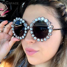 Load image into Gallery viewer, 47950 Round  Diamond Sunglasses Women Shades UV400 Vintage Glasses