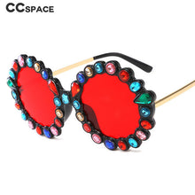 Load image into Gallery viewer, 47950 Round  Diamond Sunglasses Women Shades UV400 Vintage Glasses