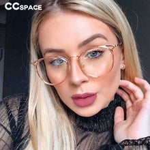 Carica l&#39;immagine nel visualizzatore di Gallery, 48051 Anti-blue Light Cat Eye Plastic Titanium Crystal Cutting Glasses Frames Men Women Optical Computer EyeGlasses