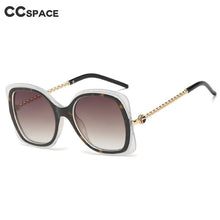 Load image into Gallery viewer, 48077 Cat Eye Square Metal Chain Leg  Sunglasses Men Women Shades UV400 Vintage Glasses