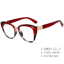 Load image into Gallery viewer, 48092 Ladies Big Frame Cat Eye Anti-Blue Ligh Retro Brand Frame Computer Glasses