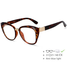 Load image into Gallery viewer, 48092 Ladies Big Frame Cat Eye Anti-Blue Ligh Retro Brand Frame Computer Glasses