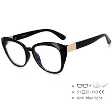Load image into Gallery viewer, 48092 Ladies Big Frame Cat Eye Anti-Blue Ligh Retro Brand Frame Computer Glasses