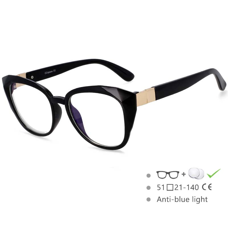 48092 Ladies Big Frame Cat Eye Anti-Blue Ligh Retro Brand Frame Computer Glasses
