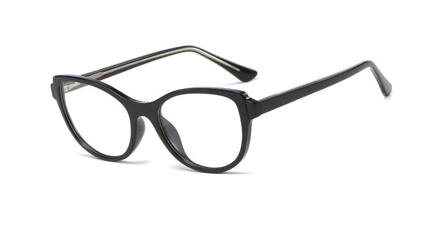 48096 Plastic Titanium Glasses Frames Built-in Metal Legs Cat Eye Simple Ultralight Men Women Optical Computer Glasses