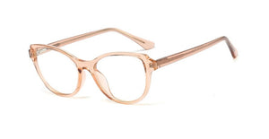 48096 Plastic Titanium Glasses Frames Built-in Metal Legs Cat Eye Simple Ultralight Men Women Optical Computer Glasses