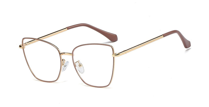 48097 Cat Eye Irregular Ultralight Metal Glasses Frames Men Women Optical Computer Glasses