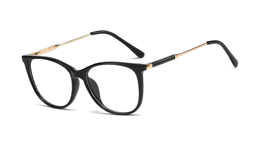 48101 Anti Blue Light Cat Eye Round Plastic Titanium Glasses Frames Men Women Optical Computer Glasses