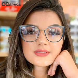 48104 Montature per occhiali Cat Eye retrò in metallo anti luce blu Uomo Donna Occhiali da computer ottici