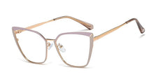 Carica l&#39;immagine nel visualizzatore di Gallery, 48104 Montature per occhiali Cat Eye retrò in metallo anti luce blu Uomo Donna Occhiali da computer ottici