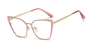 48104 Montature per occhiali Cat Eye retrò in metallo anti luce blu Uomo Donna Occhiali da computer ottici
